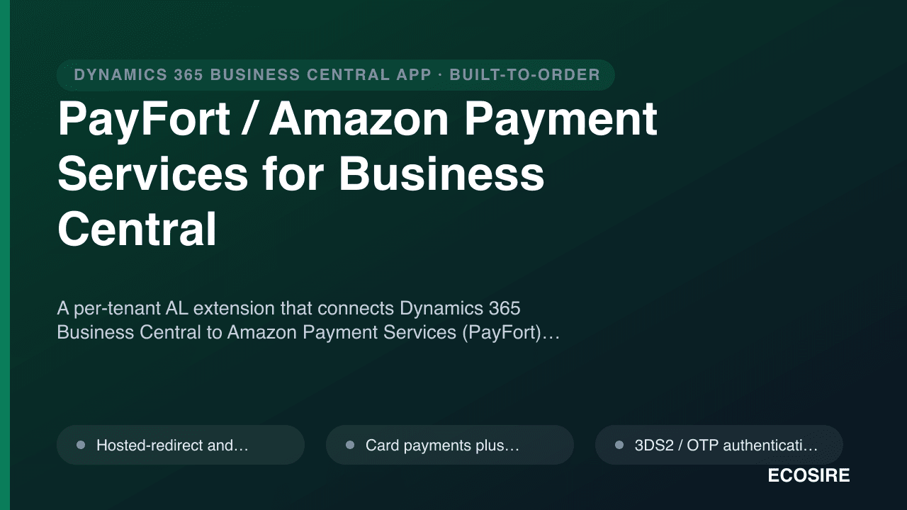 PayFort / Amazon Payment Services for Business Central