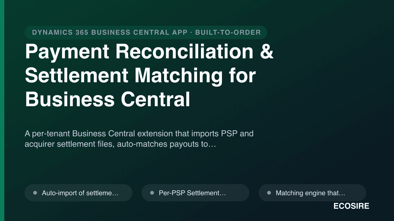 Payment Reconciliation & Settlement Matching for Business Central