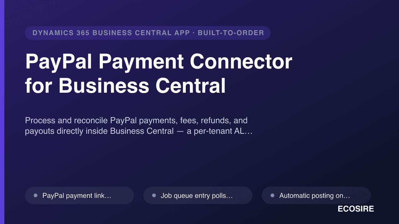 PayPal Payment Connector for Business Central