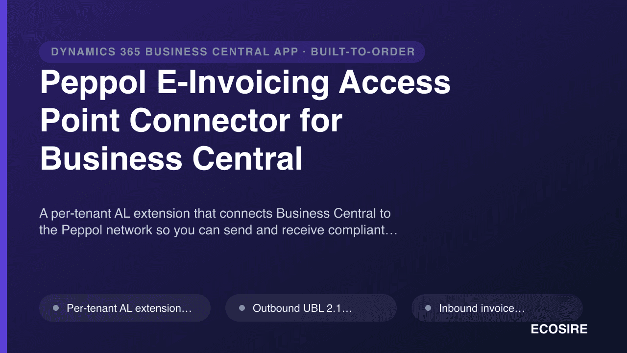Peppol E-Invoicing Access Point Connector for Business Central