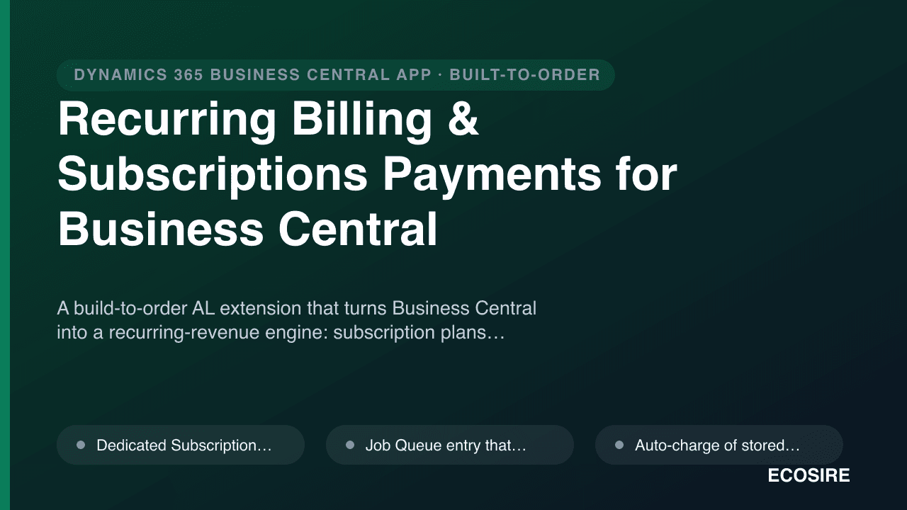 Recurring Billing & Subscriptions Payments for Business Central