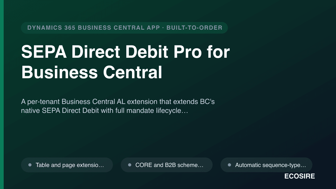 SEPA Direct Debit Pro for Business Central