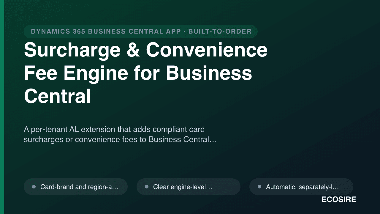 Surcharge & Convenience Fee Engine for Business Central