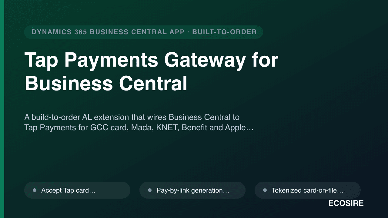 Tap Payments Gateway for Business Central
