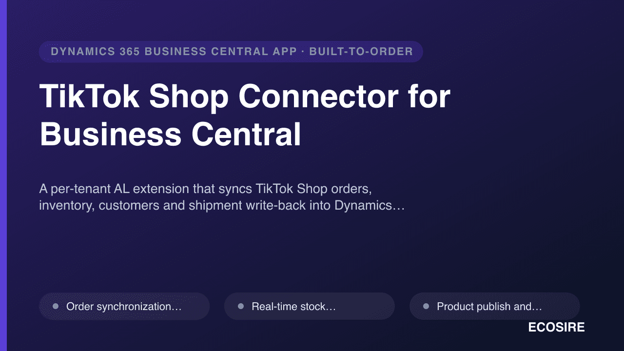 TikTok Shop Connector for Business Central