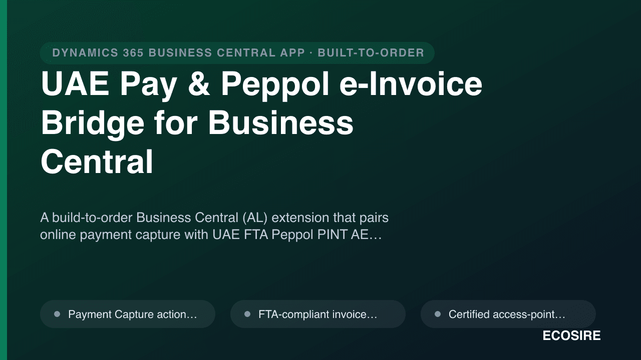 UAE Pay & Peppol e-Invoice Bridge for Business Central