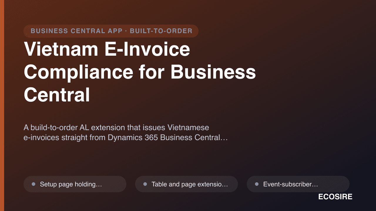 Vietnam E-Invoice Compliance for Business Central