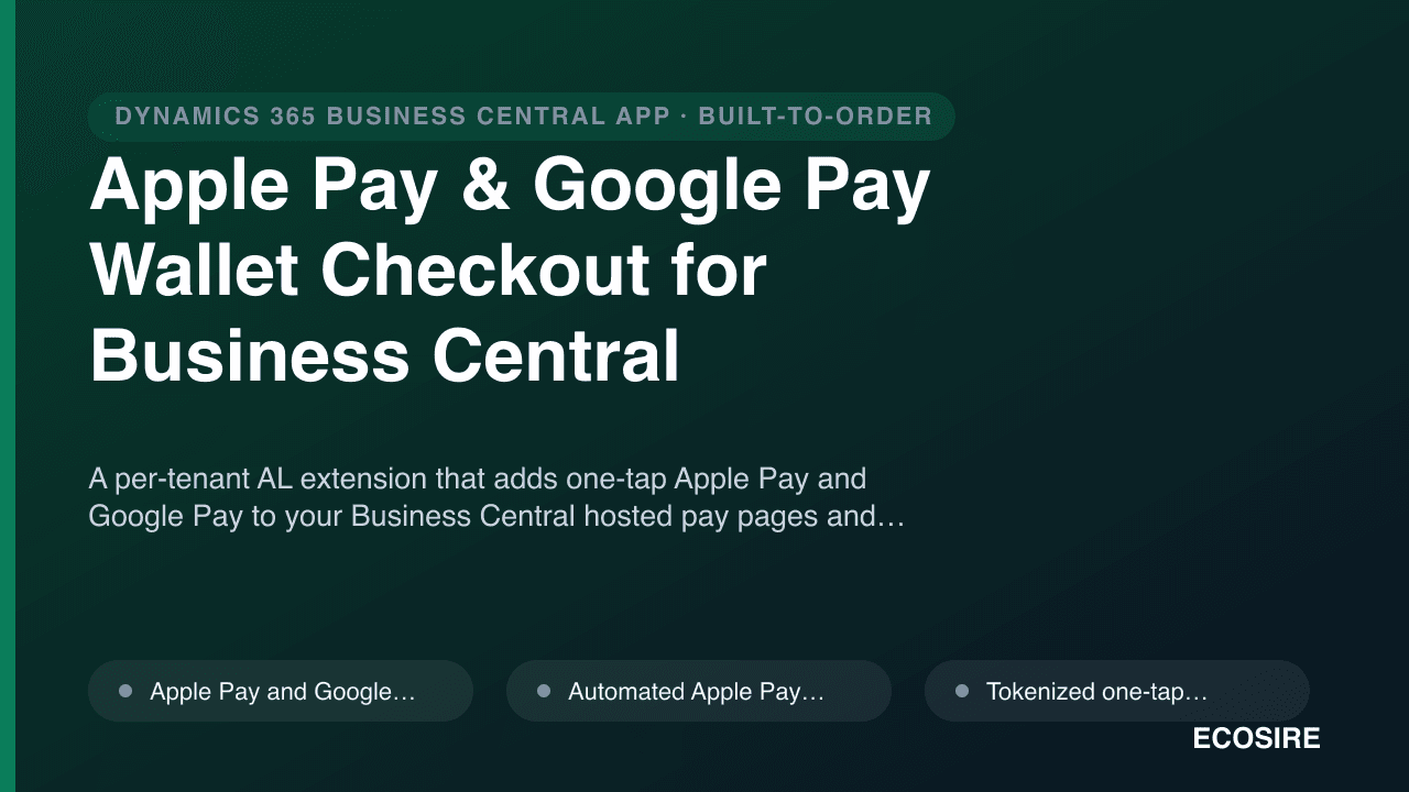Apple Pay & Google Pay Wallet Checkout for Business Central