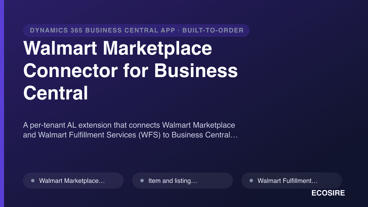 Walmart Marketplace Connector for Business Central