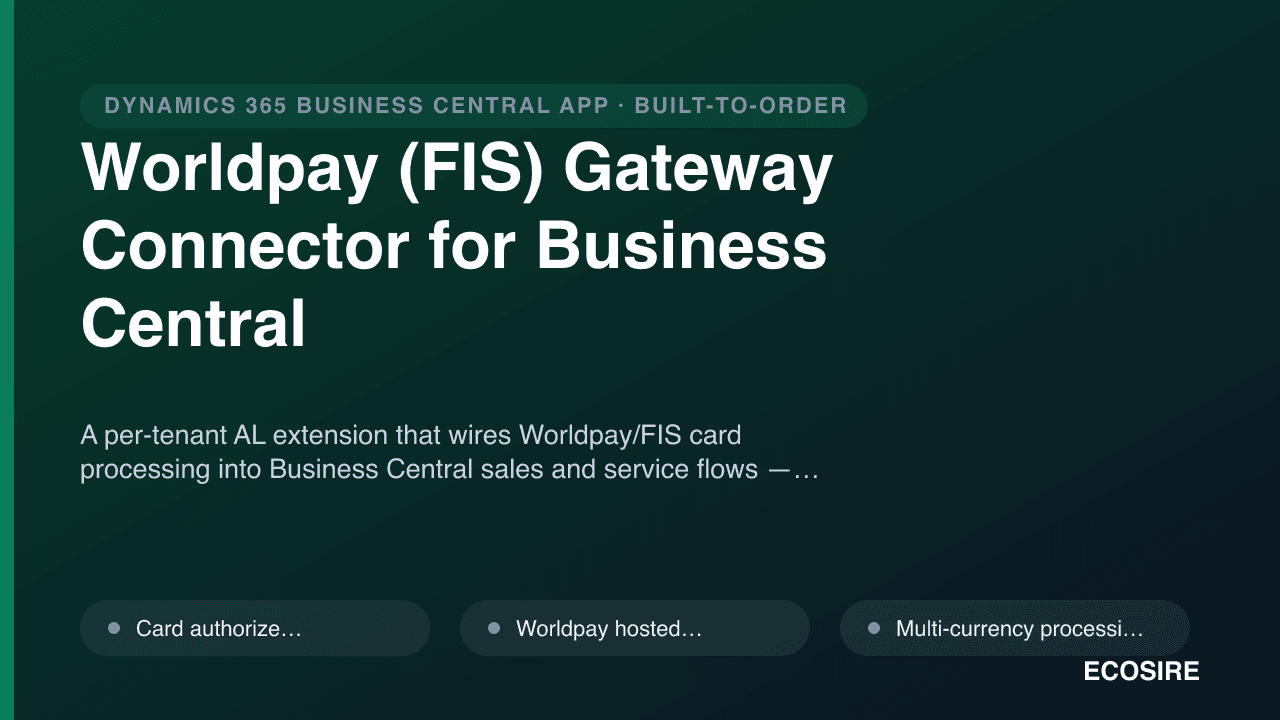 Worldpay (FIS) Gateway Connector for Business Central