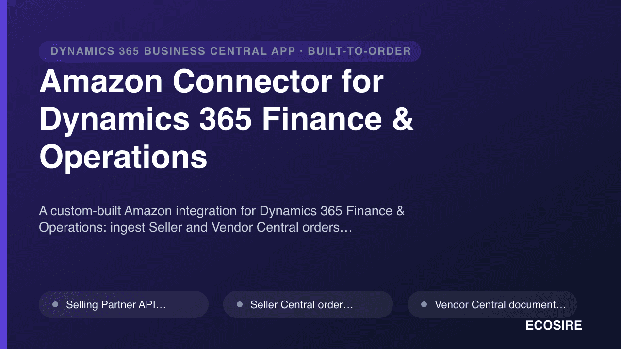 Amazon Connector for Dynamics 365 Finance & Operations