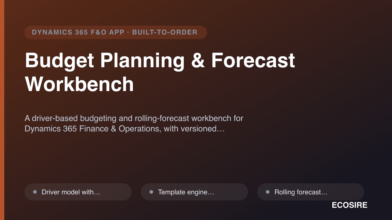 Budget Planning & Forecast Workbench