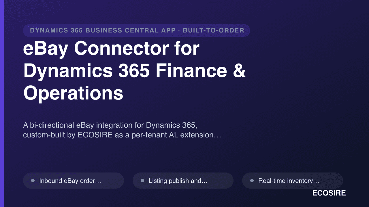 eBay Connector for Dynamics 365 Finance & Operations