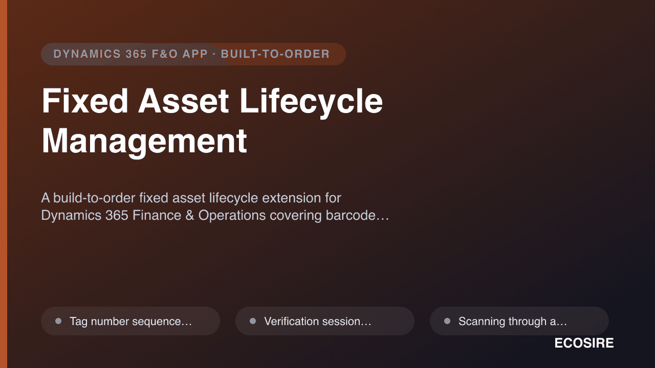 Fixed Asset Lifecycle Management