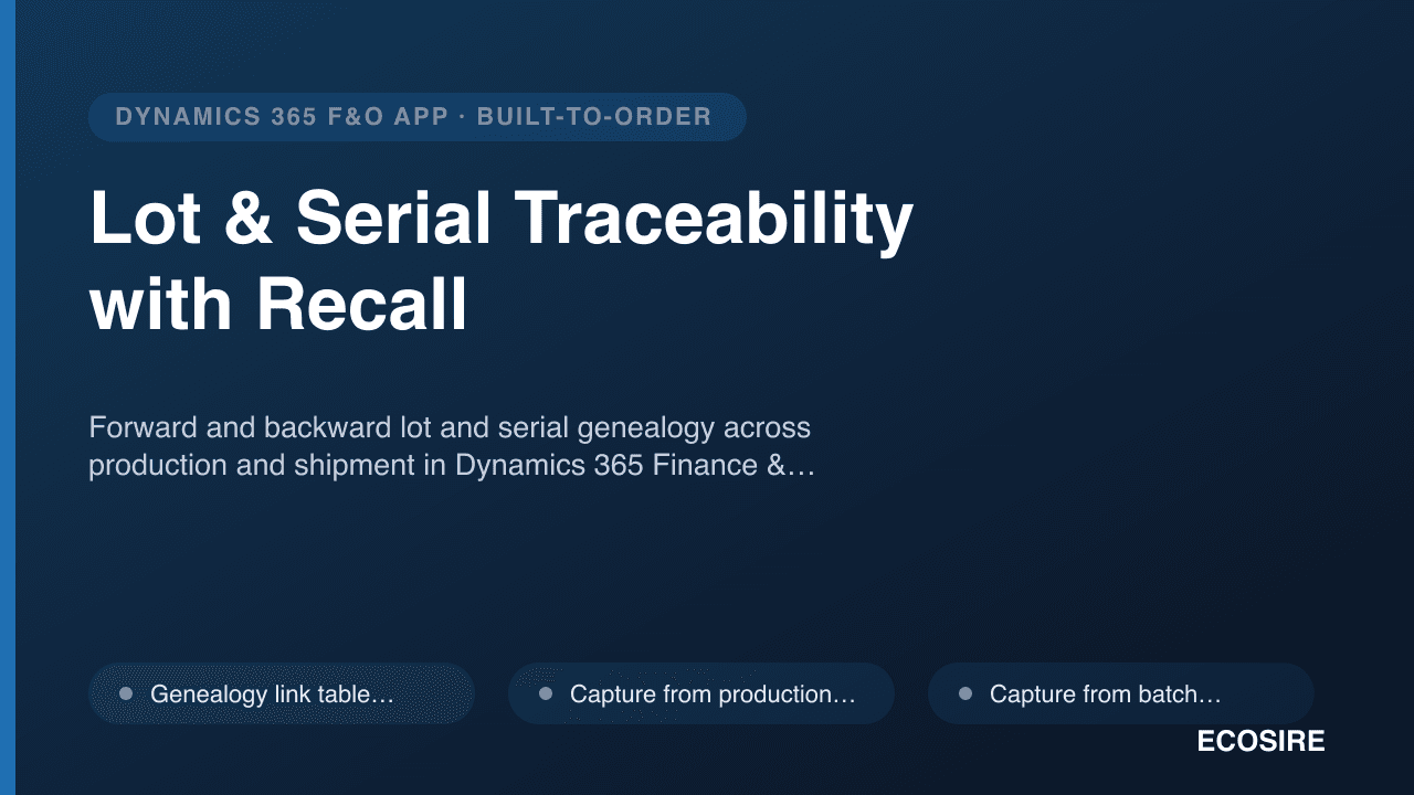 Lot & Serial Traceability with Recall