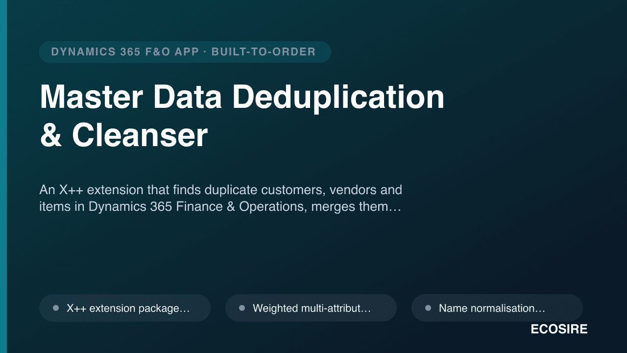 Master Data Deduplication & Cleanser