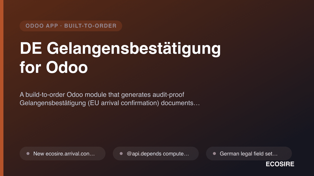 DE Gelangensbestätigung for Odoo