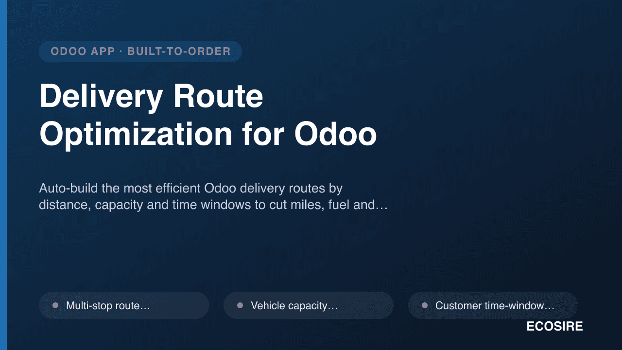 Delivery Route Optimization for Odoo