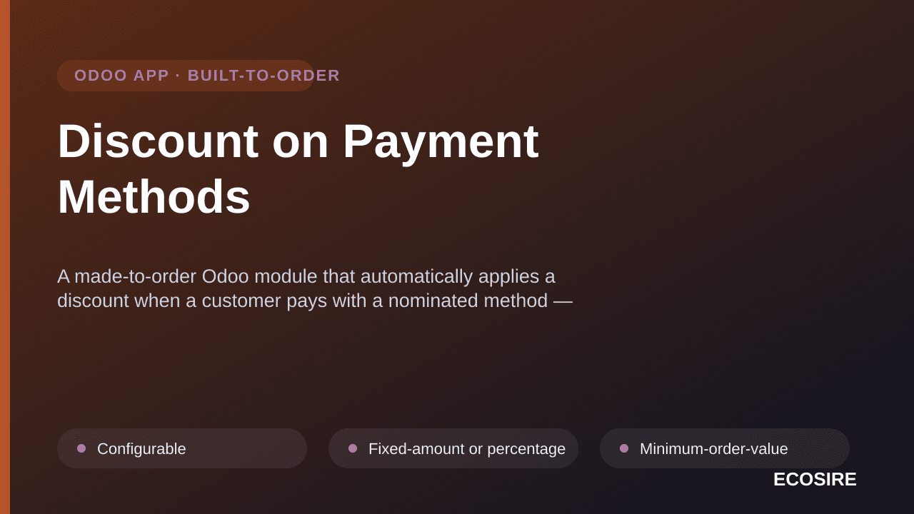 Discount on Payment Methods