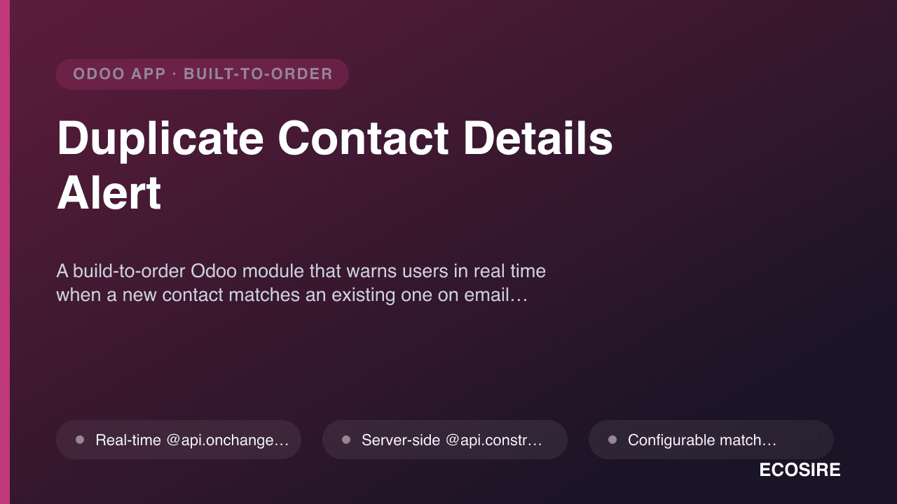 Duplicate Contact Details Alert
