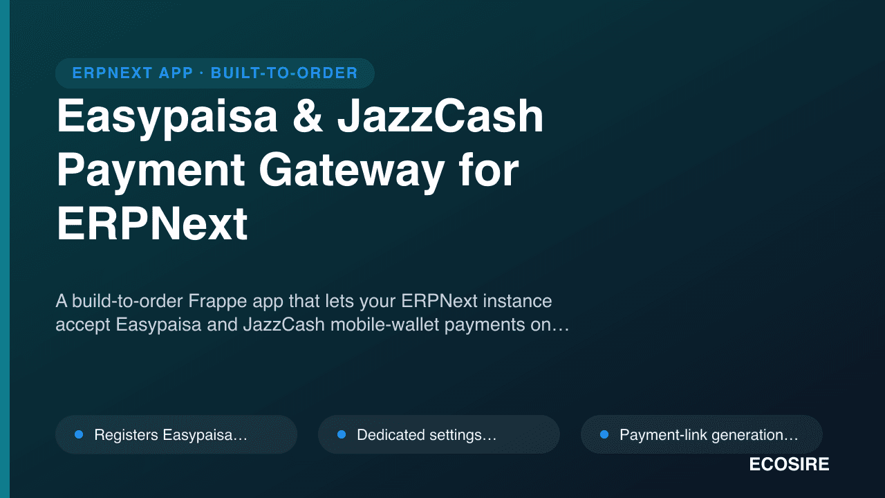 Easypaisa & JazzCash Payment Gateway for ERPNext