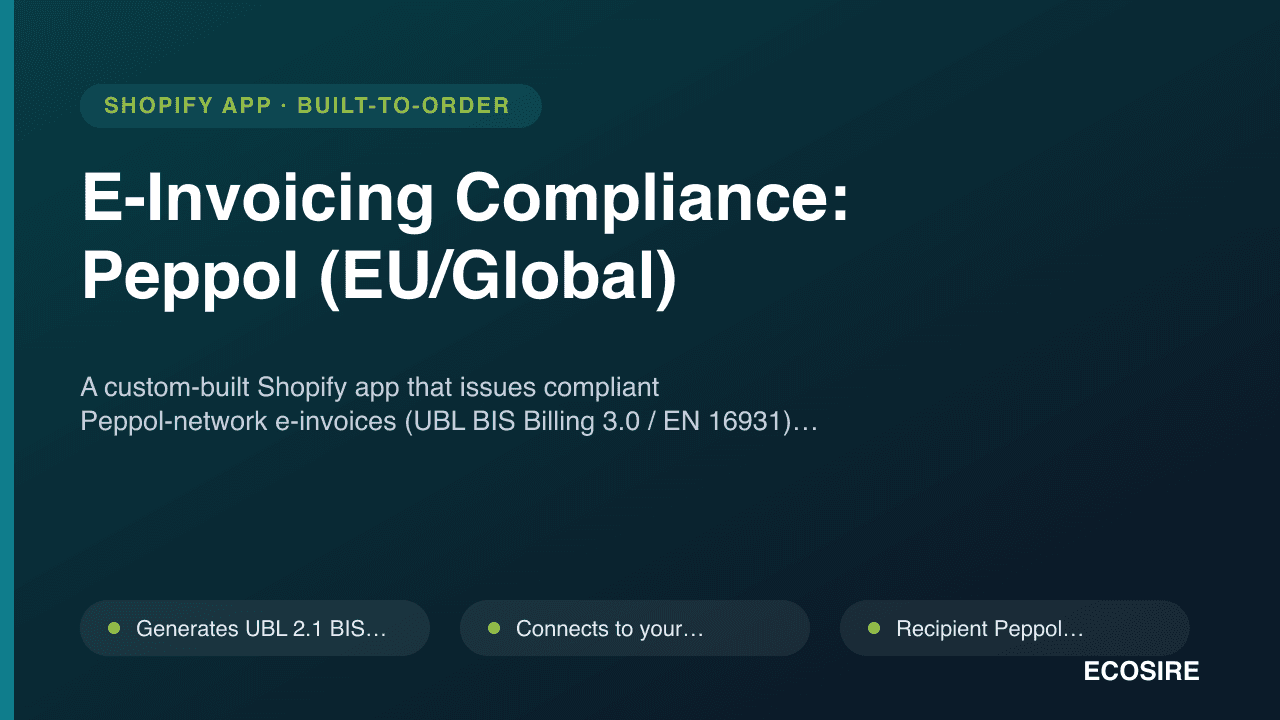 E-Invoicing Compliance: Peppol (EU/Global)