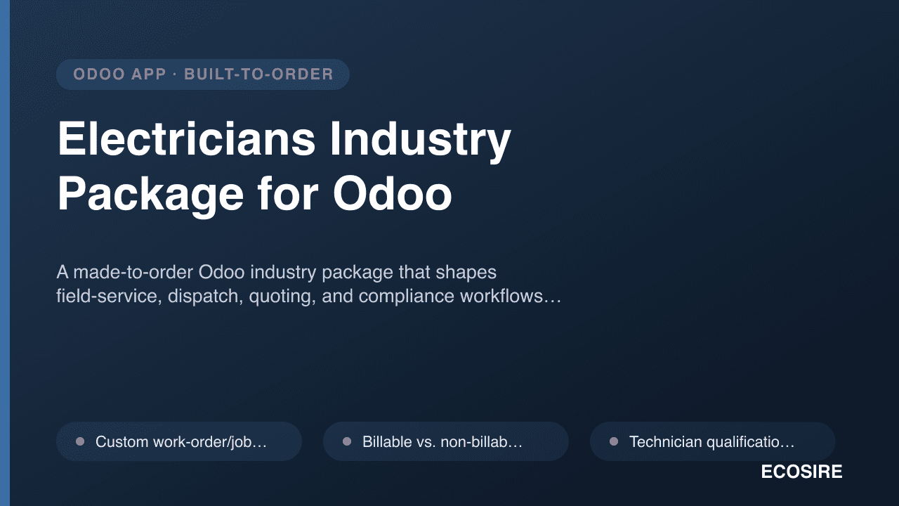 Electricians Industry Package for Odoo