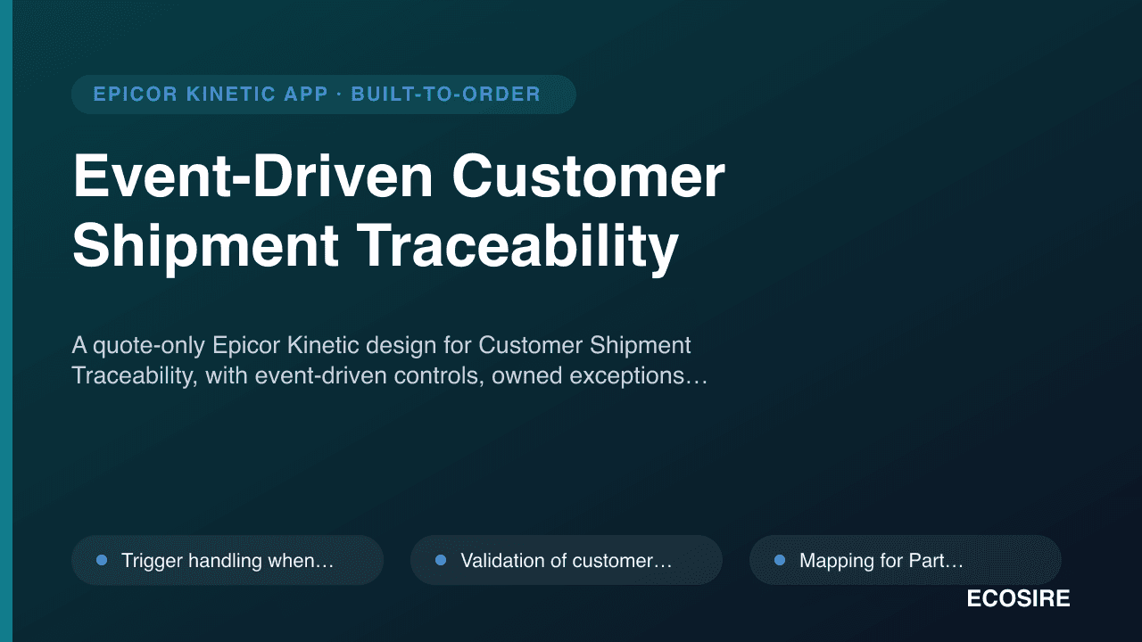 Event-Driven Customer Shipment Traceability