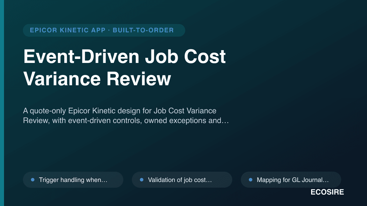Event-Driven Job Cost Variance Review