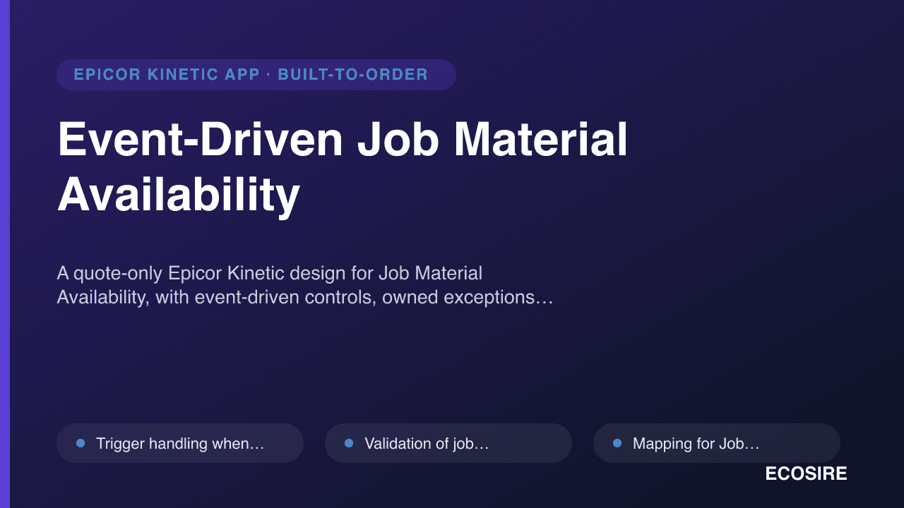 Event-Driven Job Material Availability