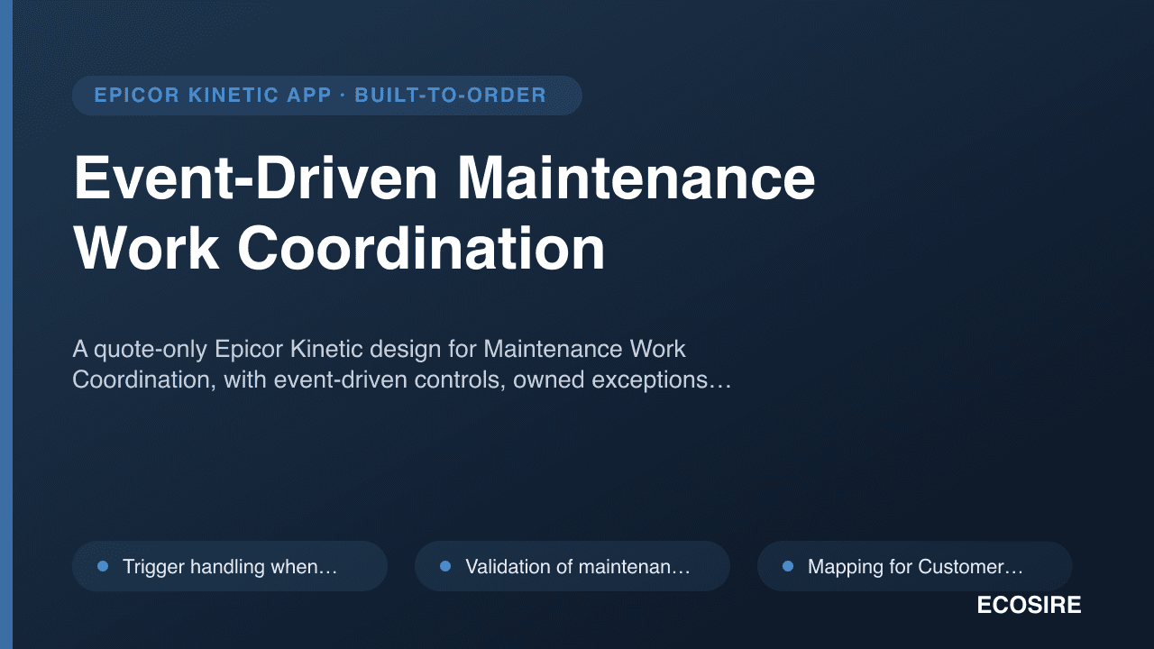 Event-Driven Maintenance Work Coordination