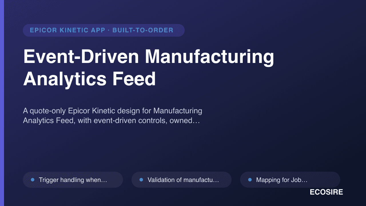 Event-Driven Manufacturing Analytics Feed