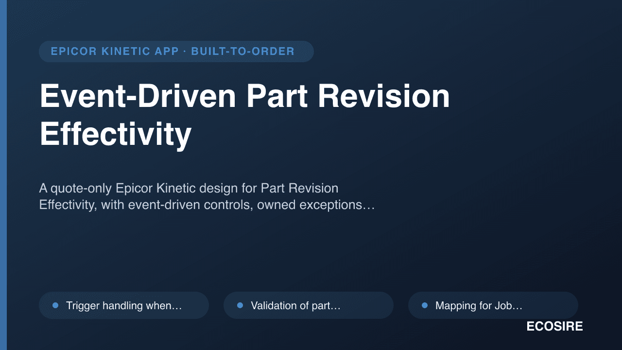 Event-Driven Part Revision Effectivity