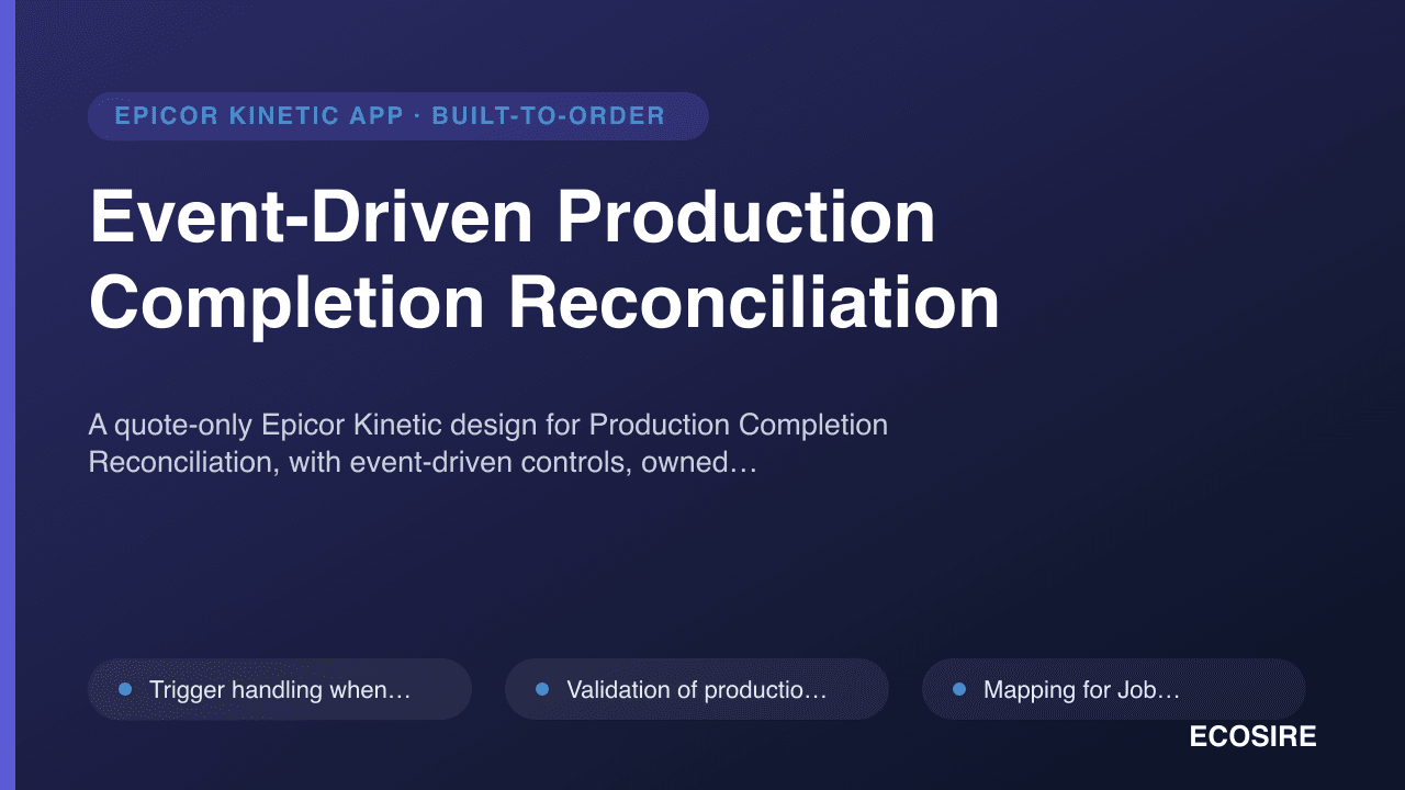 Event-Driven Production Completion Reconciliation