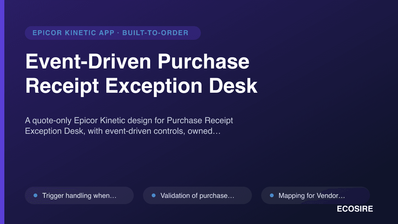 Event-Driven Purchase Receipt Exception Desk