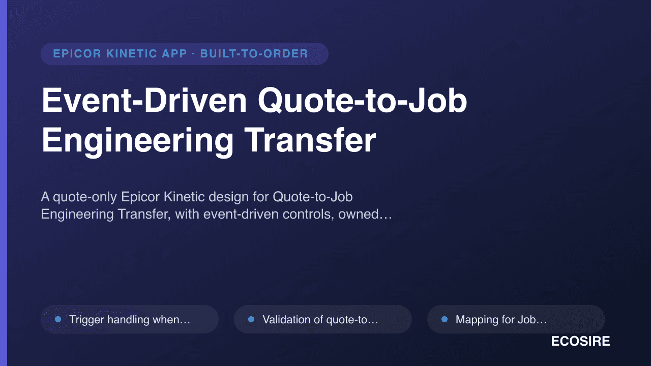 Event-Driven Quote-to-Job Engineering Transfer
