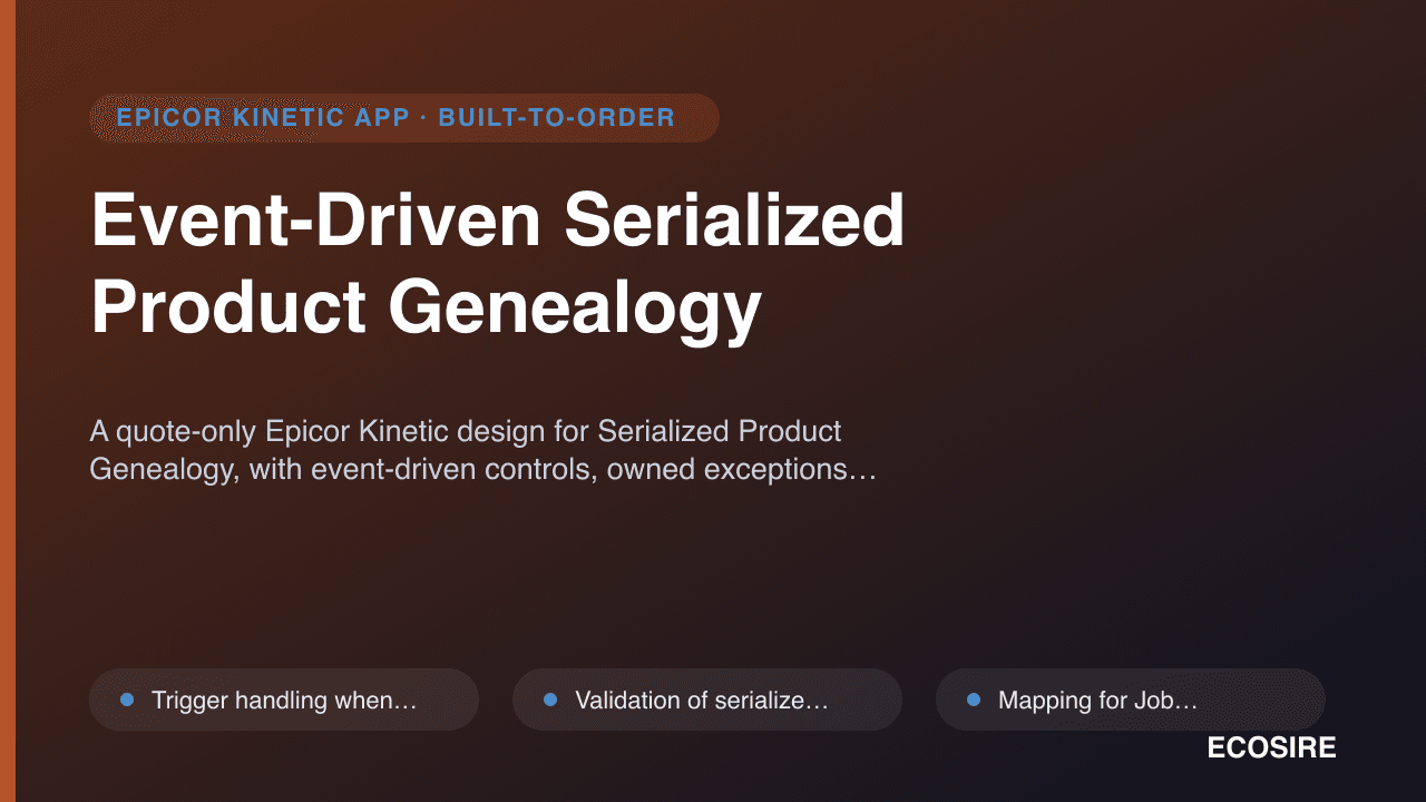 Event-Driven Serialized Product Genealogy