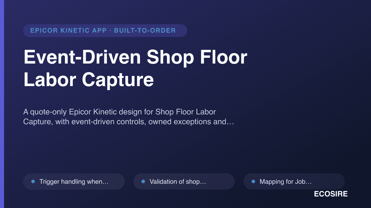 Event-Driven Shop Floor Labor Capture