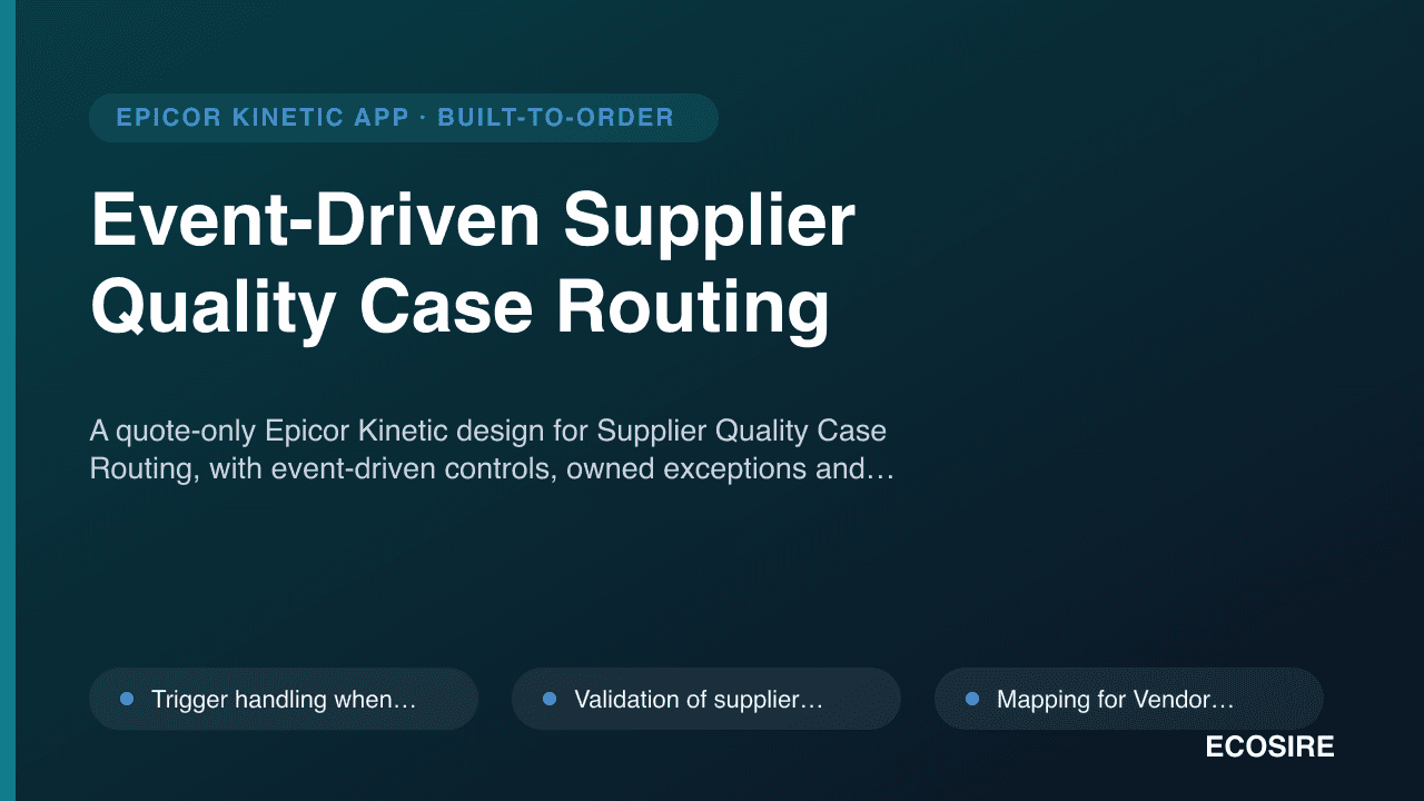 Event-Driven Supplier Quality Case Routing