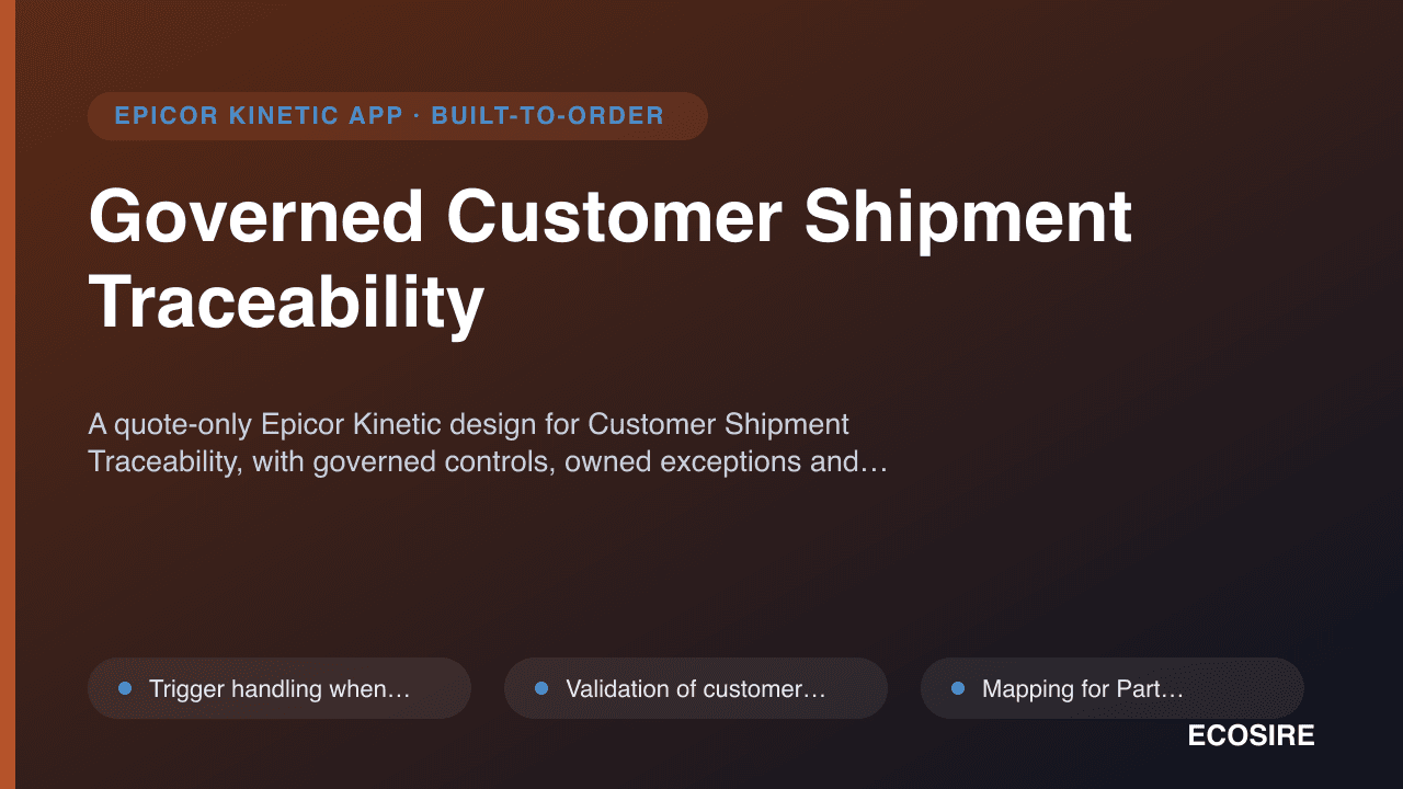 Governed Customer Shipment Traceability