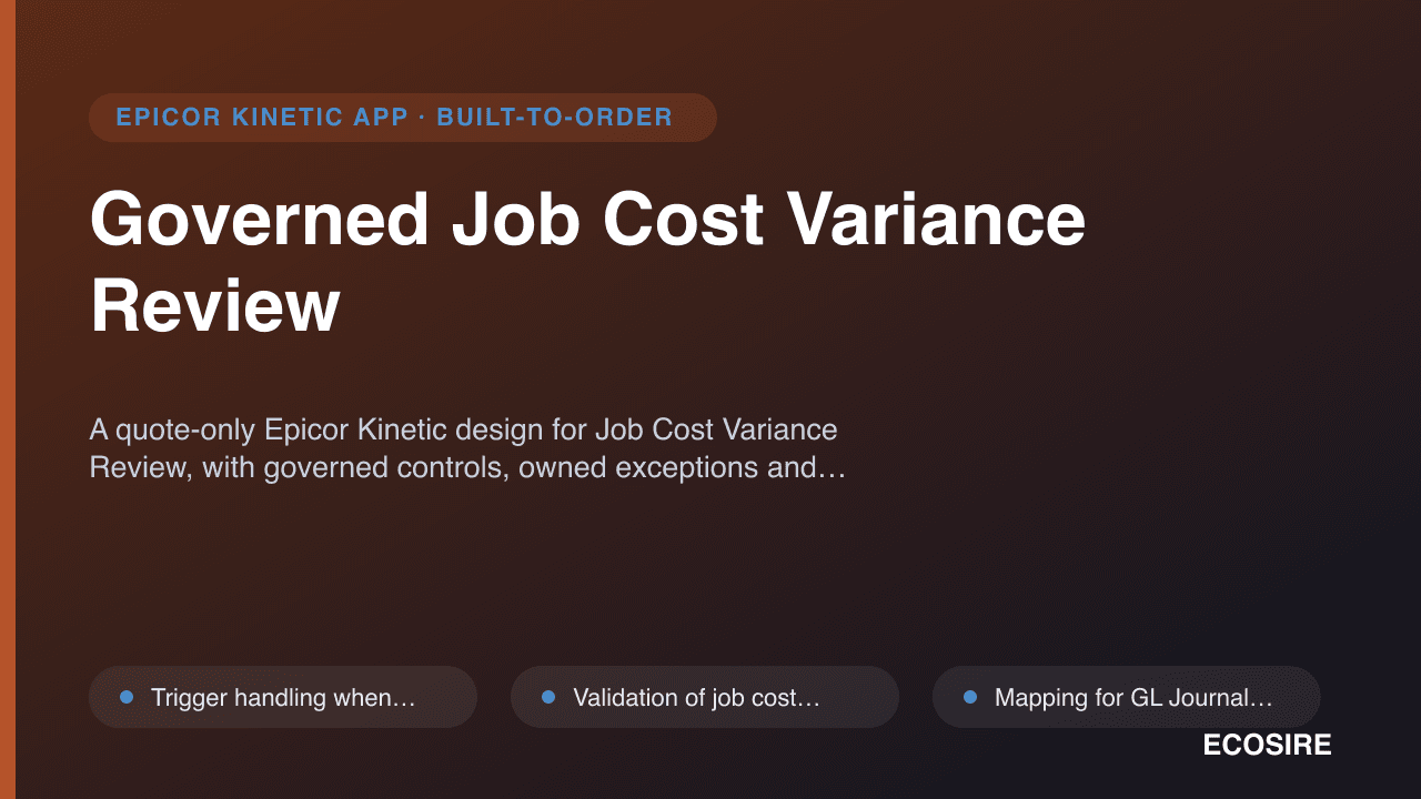 Governed Job Cost Variance Review