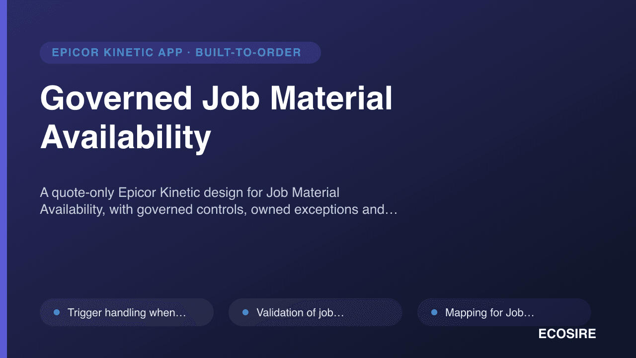 Governed Job Material Availability