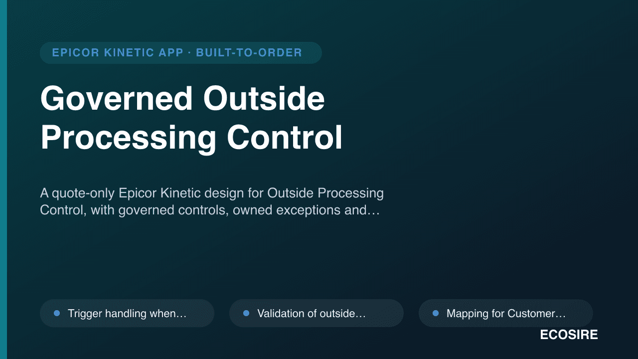 Governed Outside Processing Control