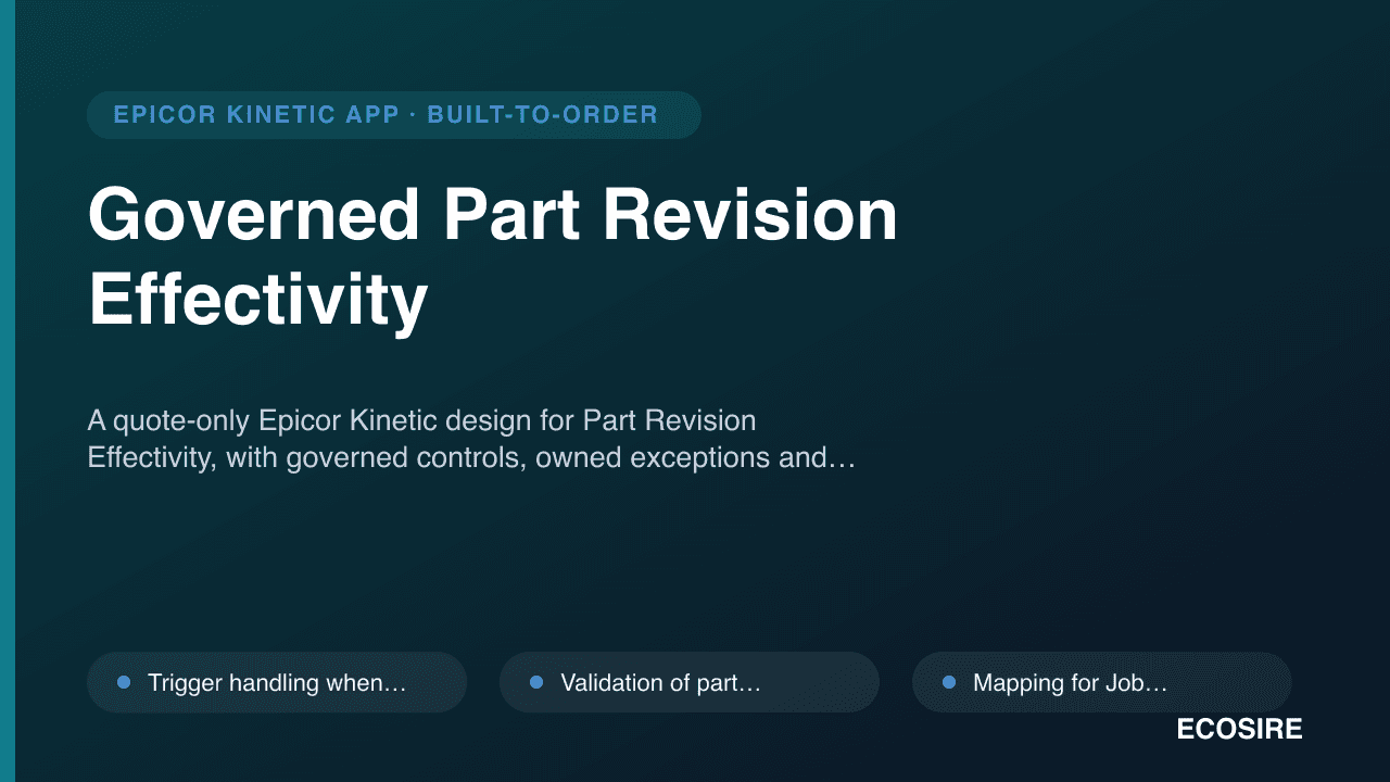 Governed Part Revision Effectivity