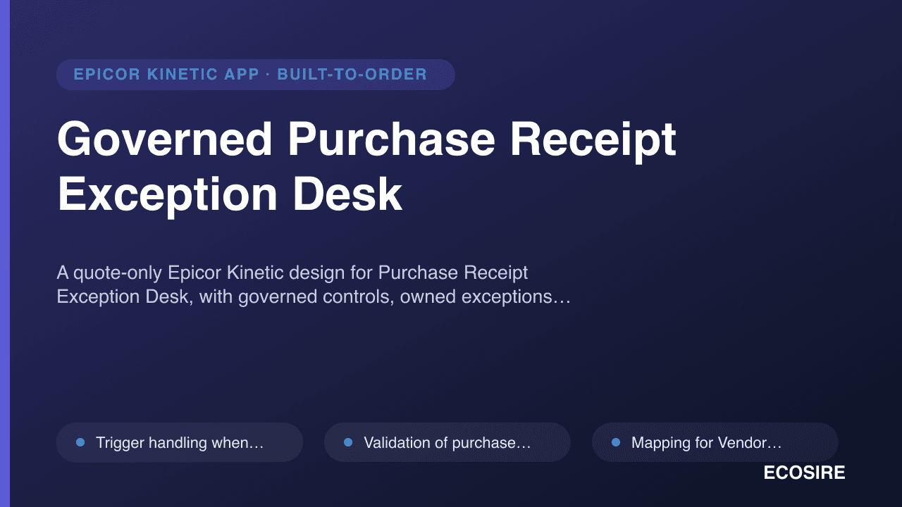 Governed Purchase Receipt Exception Desk