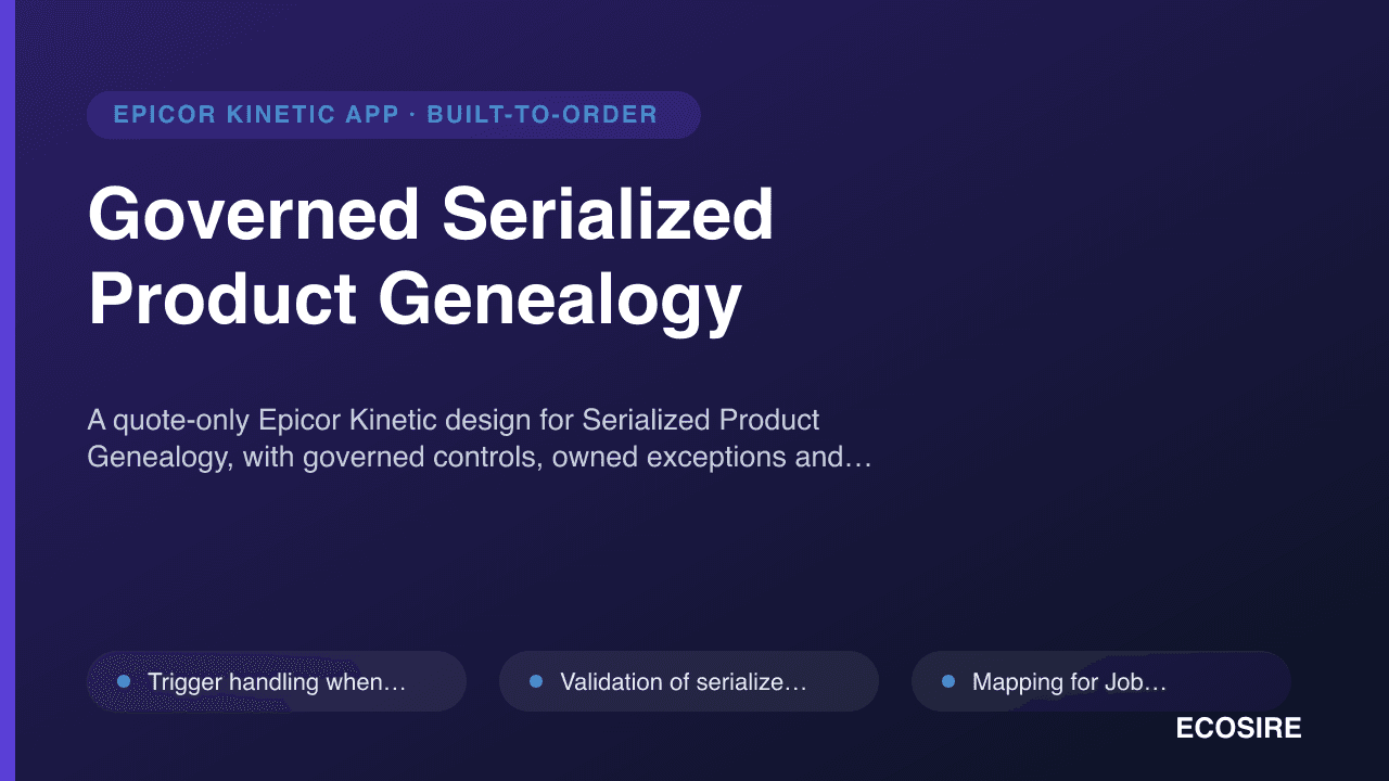 Governed Serialized Product Genealogy