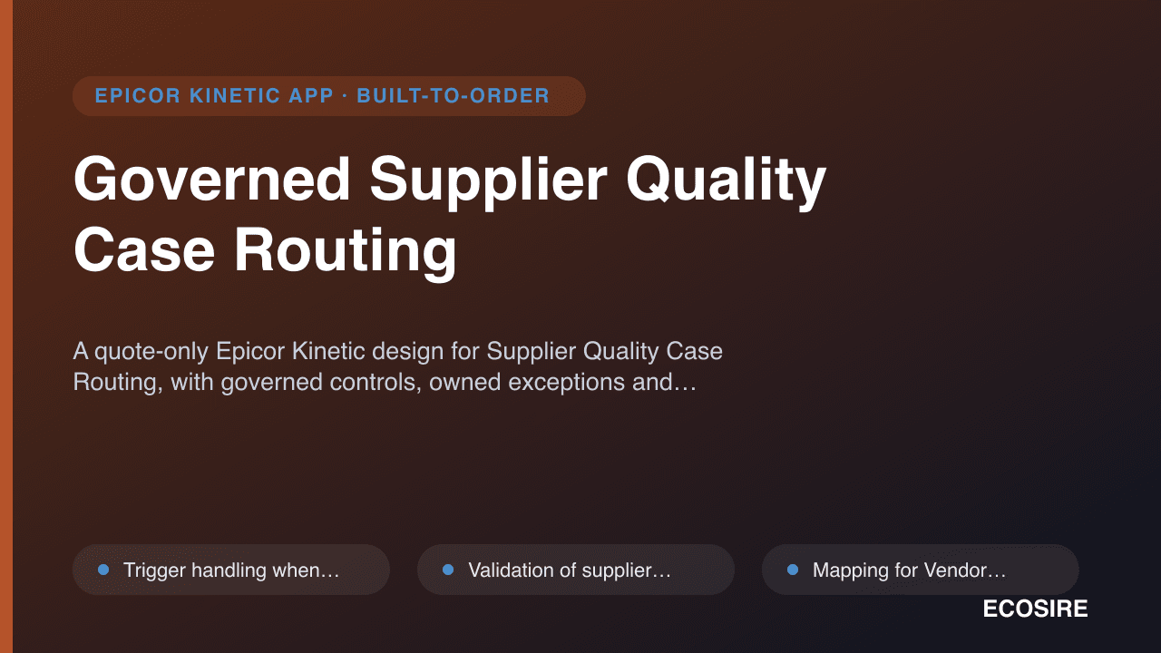 Governed Supplier Quality Case Routing
