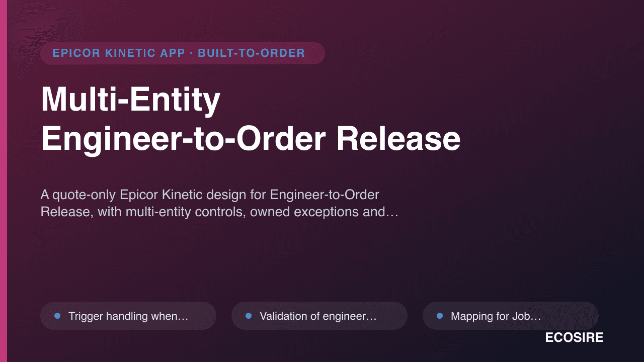 Multi-Entity Engineer-to-Order Release