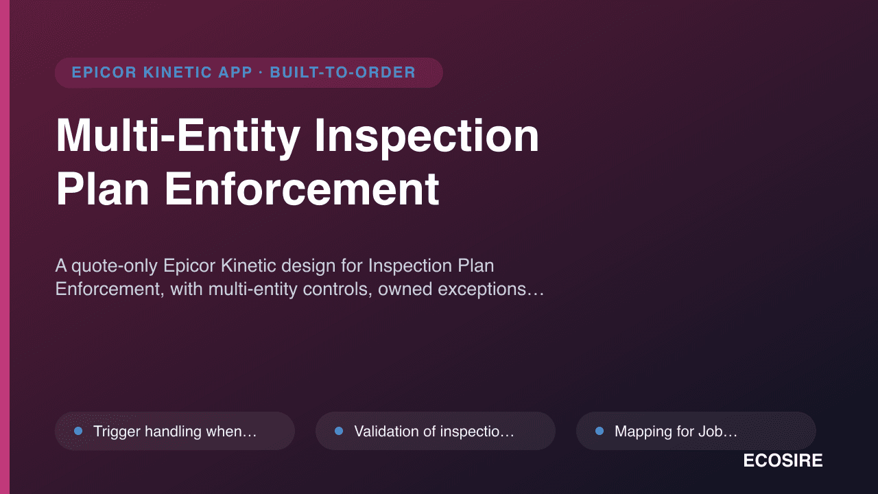 Multi-Entity Inspection Plan Enforcement