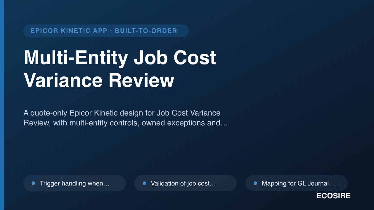 Multi-Entity Job Cost Variance Review